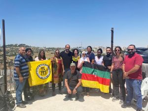 Visita da delegação no campo de refugiados de Aida. Foto: Thais Siqueira